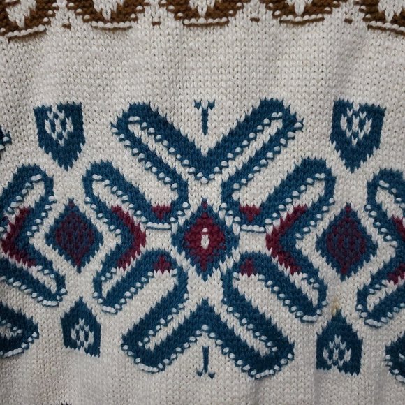 Vintage 417 Van Heusen Sweater Mens Large Fair Isle Pullover Grandpa 90s Cotton - Picture 3 of 8
